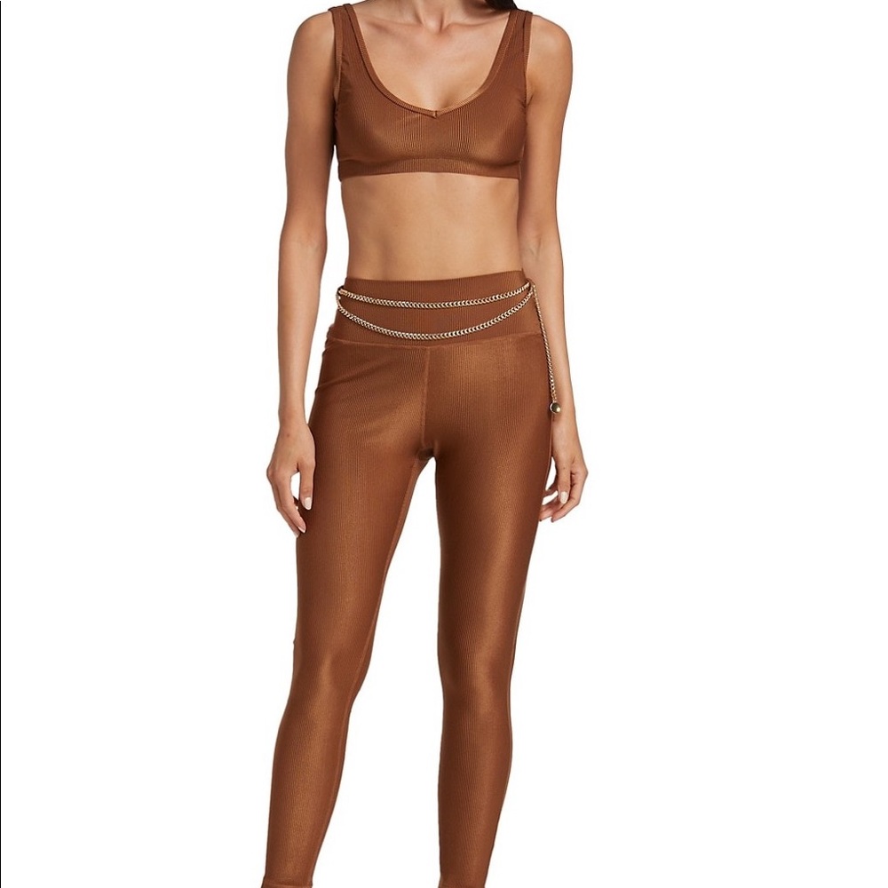 NWT - WeWoreWhat Chain High-Rise Leggings and V-neck Sports Bra Top Set